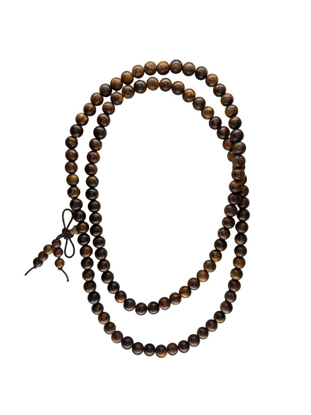 Natural Tiger Sandalwood Wood Mala Prayer 108 Beads 8mm Necklace Bracelet 32.5g